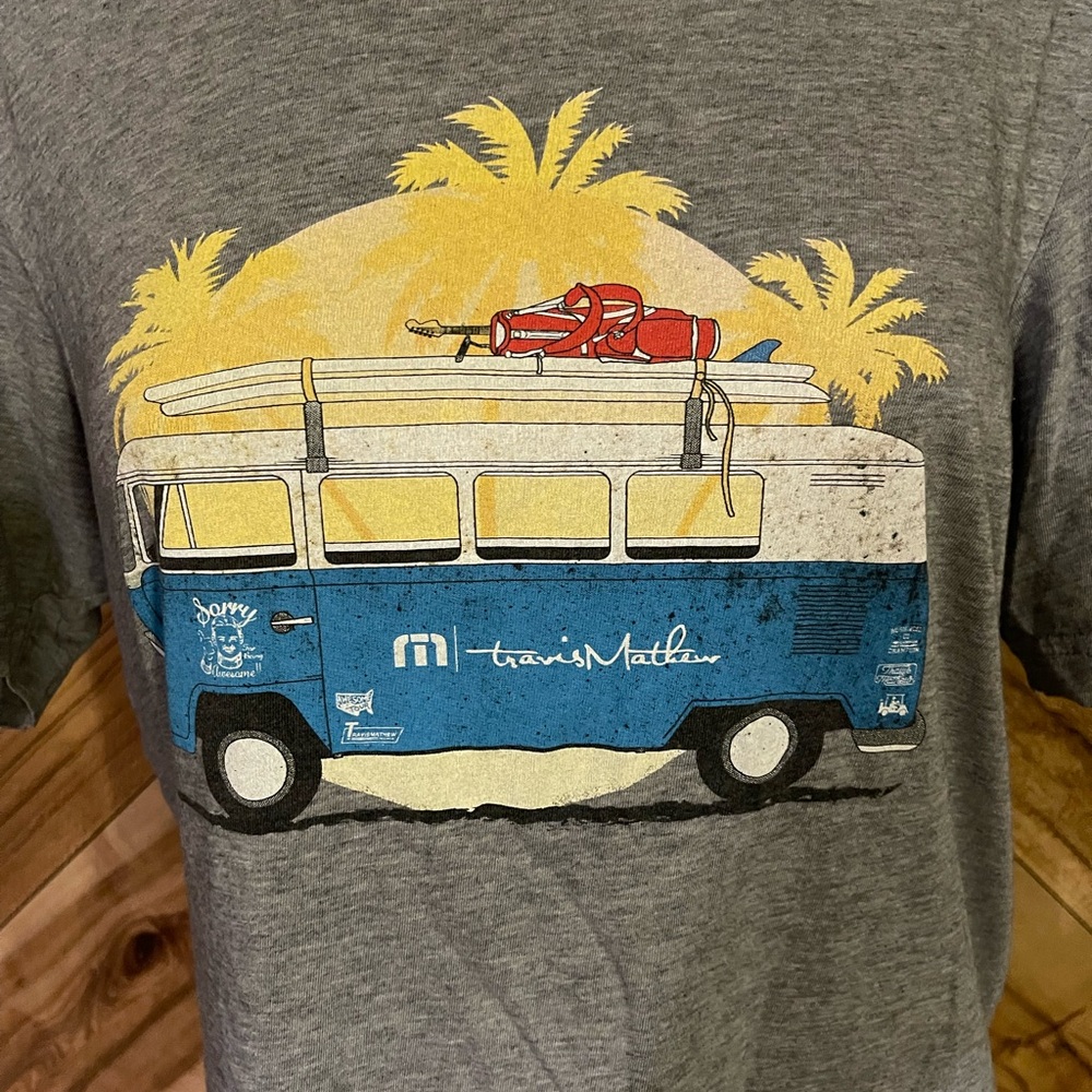 TravisMathew Men’s Medium Gray Shibby Graphic Print T-Shirt - Picture 3 of 7